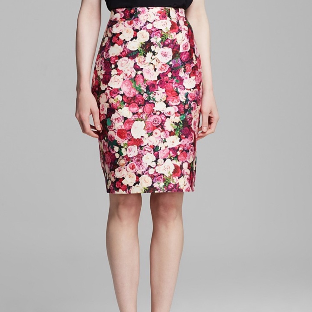 Kate Spade New York Rose Print Pencil Skirt, new without tag